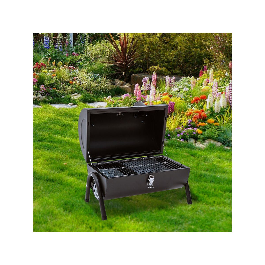 Barbacoa De Carbón Portátil "capitán" - 42 X 27 X 43 Cm - Negro