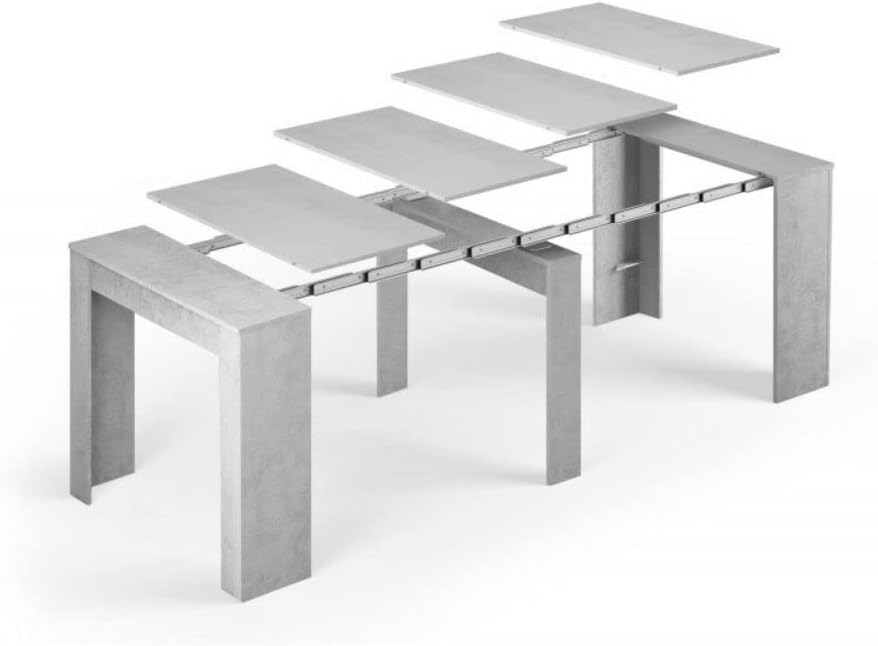 Mobelcenter - Mesa de Comedor Consola Extensible, Mesa para Salón recibidor o Cocina, Mesa Fuelle Extensible, Color Cemento (1127)