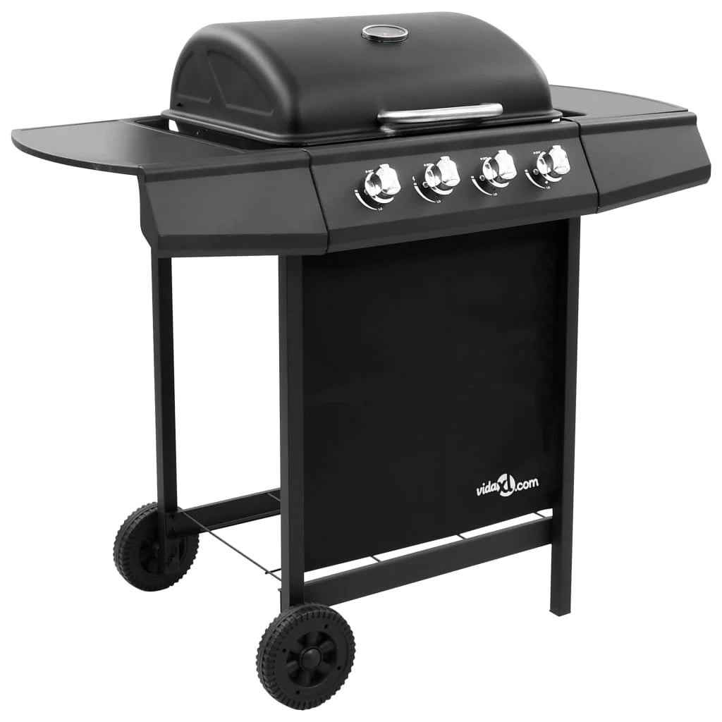 Barbacoa de gas con 4 fogones negra V0202