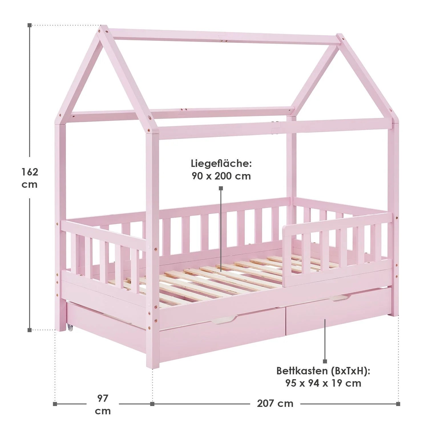 2026 Cama infantil Marli 90 x 200 cm con cajones de almacenamiento