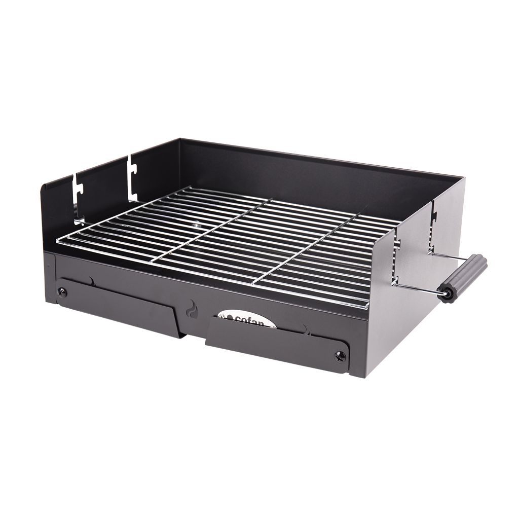Portable Cofan Charcoal Barbecue | Chrome-plated Steel Barbecue | Foldable Barbecue | With Side Handles | Perfect for Camping, Garden, and Patio | Dimensions: 45.5 x 34.5 x 31.5 cm