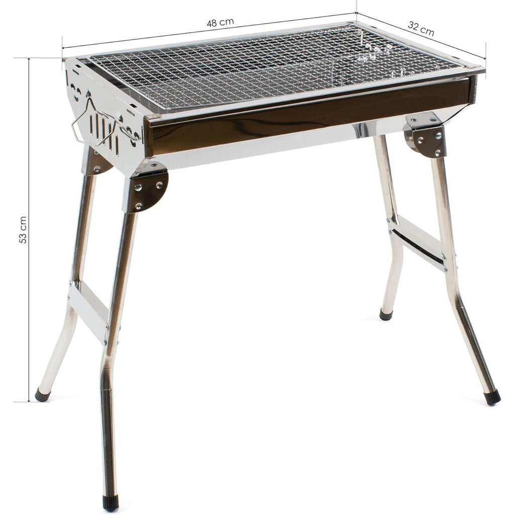 Medium-sized charcoal grill with foldable legs