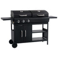 Vidaxl 3-palnikowy grill gazowo-węglowy