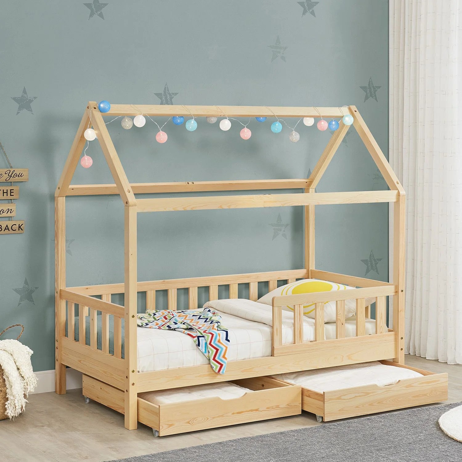 2026 Cama infantil Marli 90 x 200 cm con cajones de almacenamiento