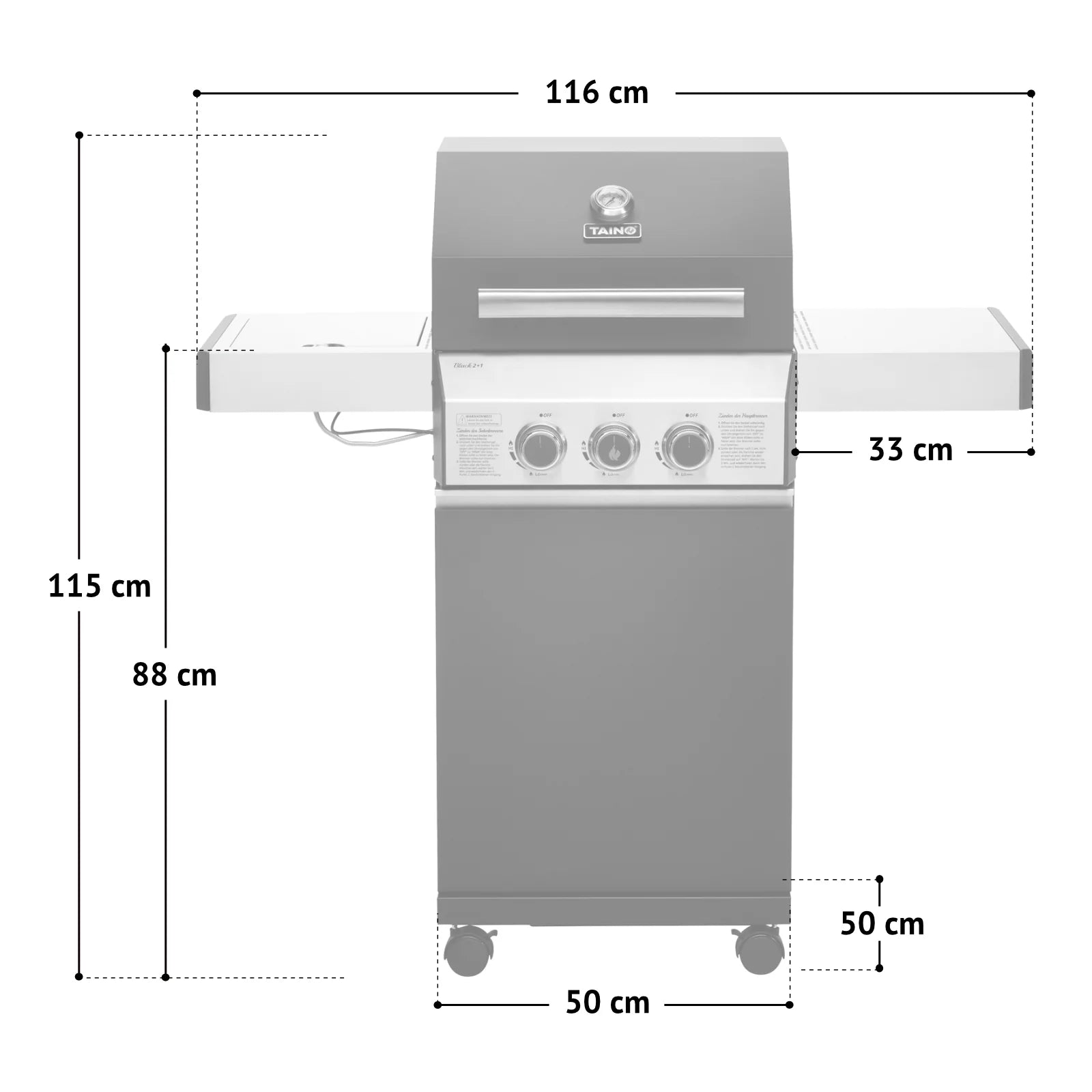 2026 Barbacoa de gas BLACK 2+1