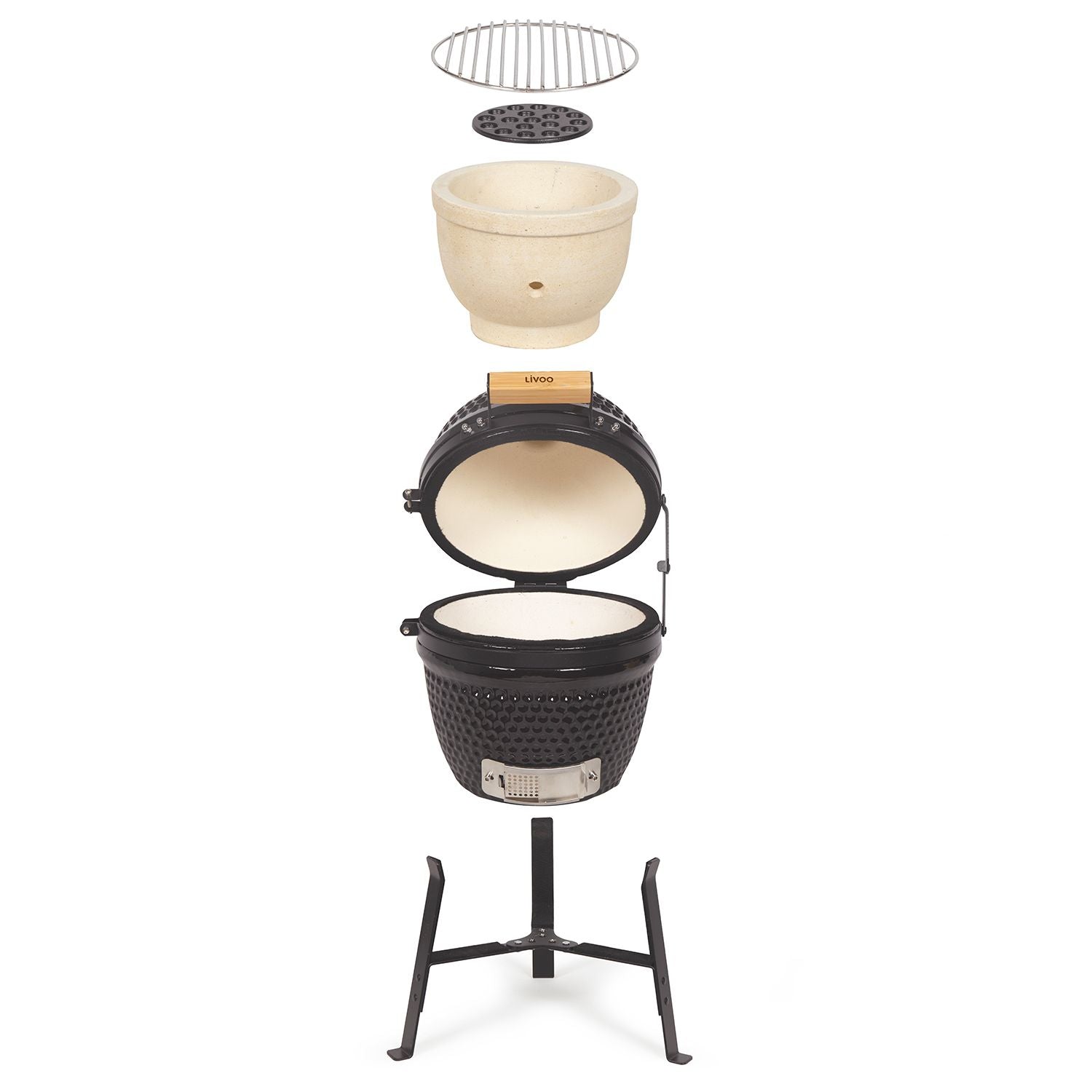 Livoo Barbacoa De Carbón De Cerámica De 27 Cm. - Doc283