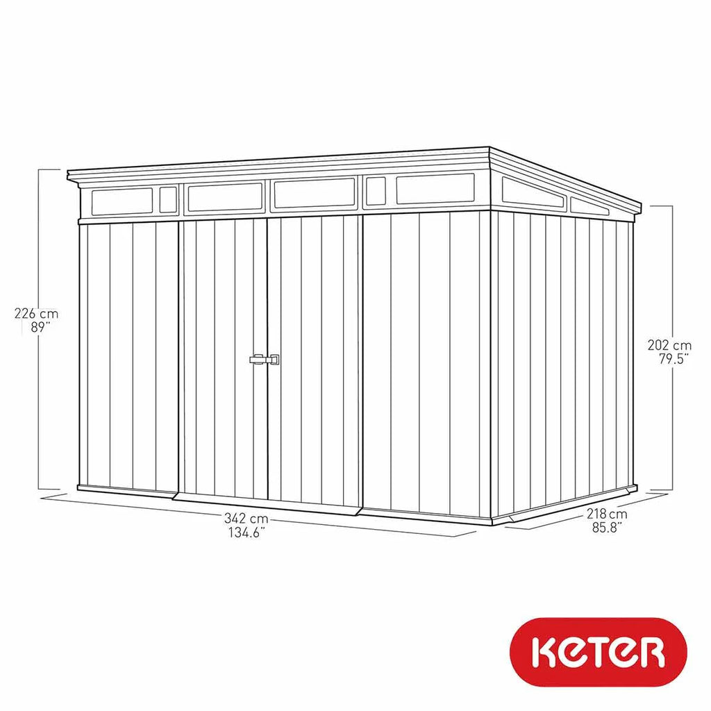 2026 Keter Artisan Cobertizo de Jardín 11 x 7 pies (3,4 x 2,1 m) – Solución Elegante y Robusta para Almacenamiento Exterior