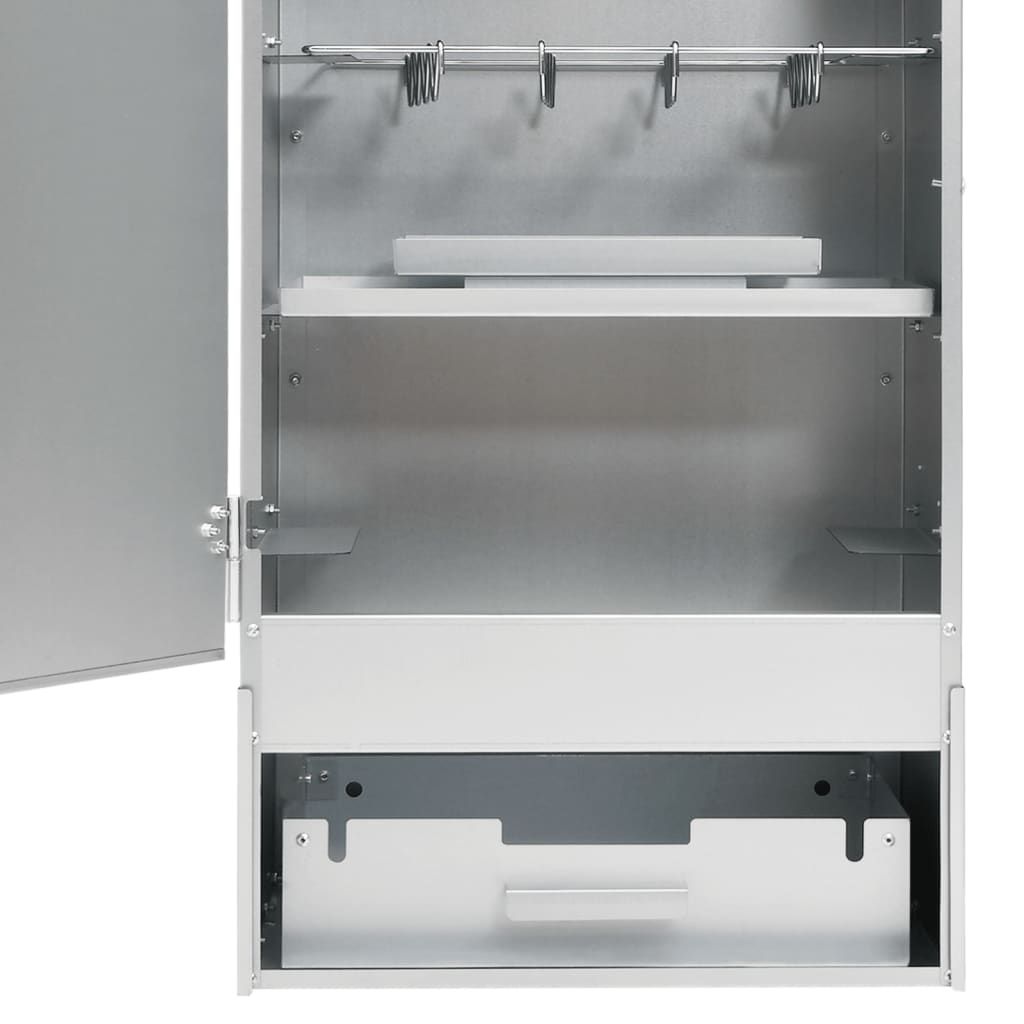 VidaXL Galvanized Steel BBQ Smoker with Table