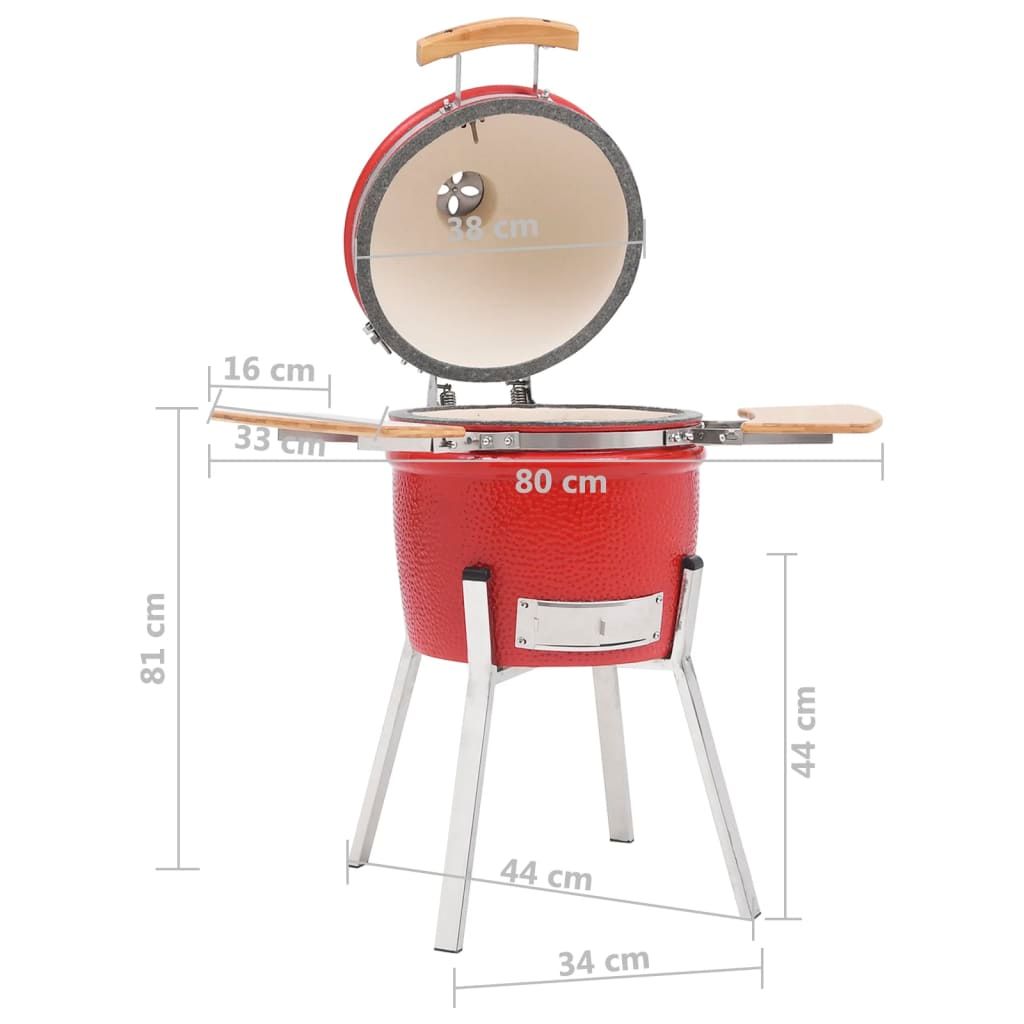 Vidaxl Ceramiczny grill wędzarniczy Kamado 81 cm