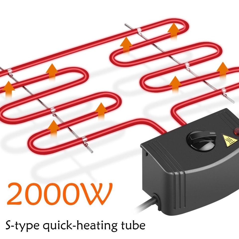 2000W electric grill with 2 height settings