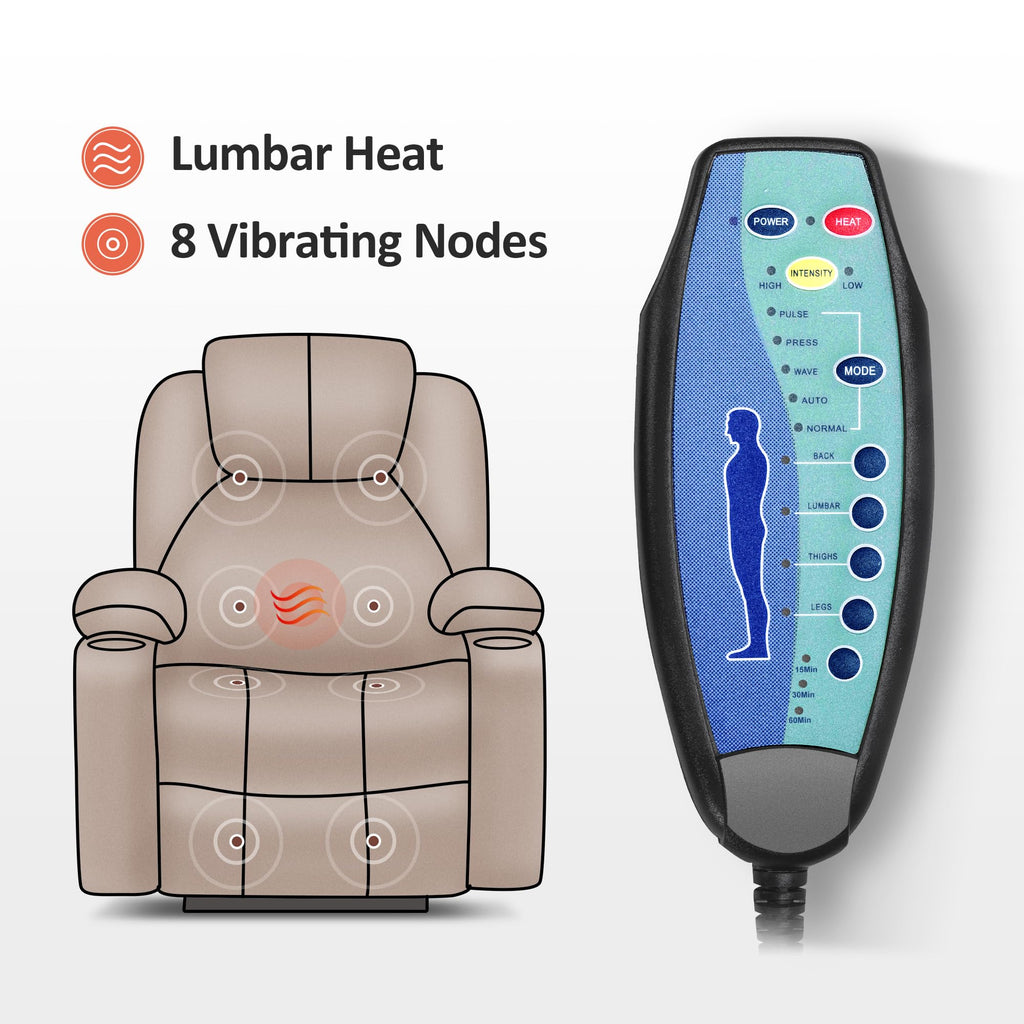 Mcombo electric armchair with massage function and USB charging