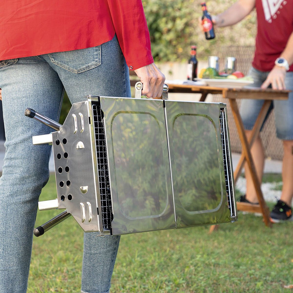 Innovagoods Składany grill węglowy ze stali nierdzewnej