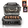 Ninja Woodfire Pro XL 2025, grill i wędzarnia zewnętrzna, termometr, grill Master 4 w 1, wędzarnia BBQ, frytkownica powietrzna na zewnątrz, piekarnik, przenośny, grill elektryczny, ciemnoszary, model OG850