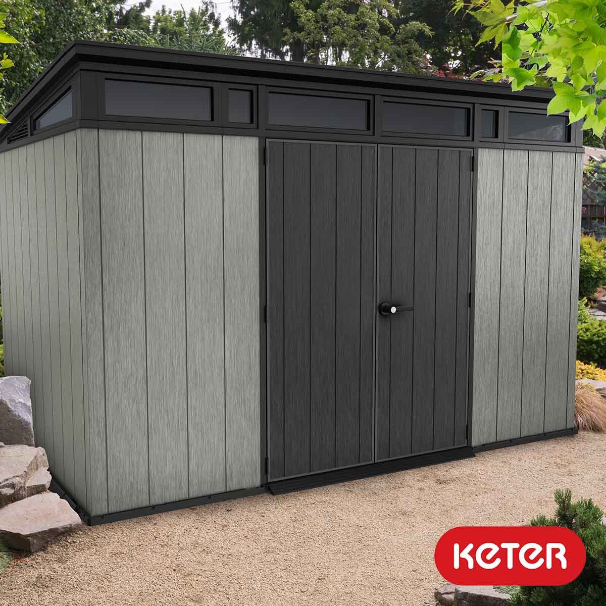 2026 Keter Artisan Cobertizo de Jardín 11 x 7 pies (3,4 x 2,1 m) – Solución Elegante y Robusta para Almacenamiento Exterior