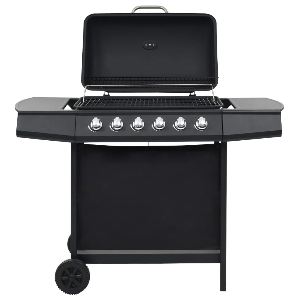 2025 Portable Gas Grill 6 Burner Black Steel V3794