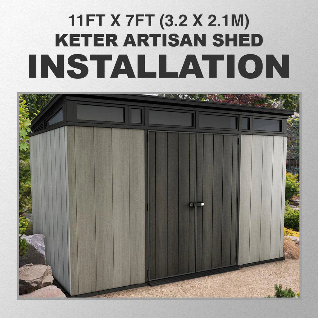 2026 Keter Artisan Cobertizo de Jardín 11 x 7 pies (3,4 x 2,1 m) – Solución Elegante y Robusta para Almacenamiento Exterior