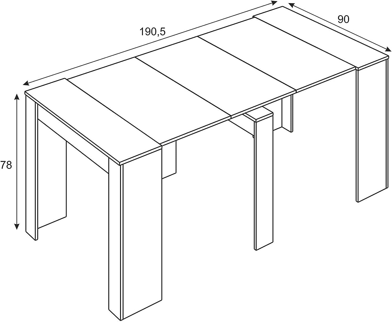 Mobelcenter - Mesa de Comedor Consola Extensible, Mesa para Salón recibidor o Cocina, Mesa Fuelle Extensible, Color Cemento (1127)
