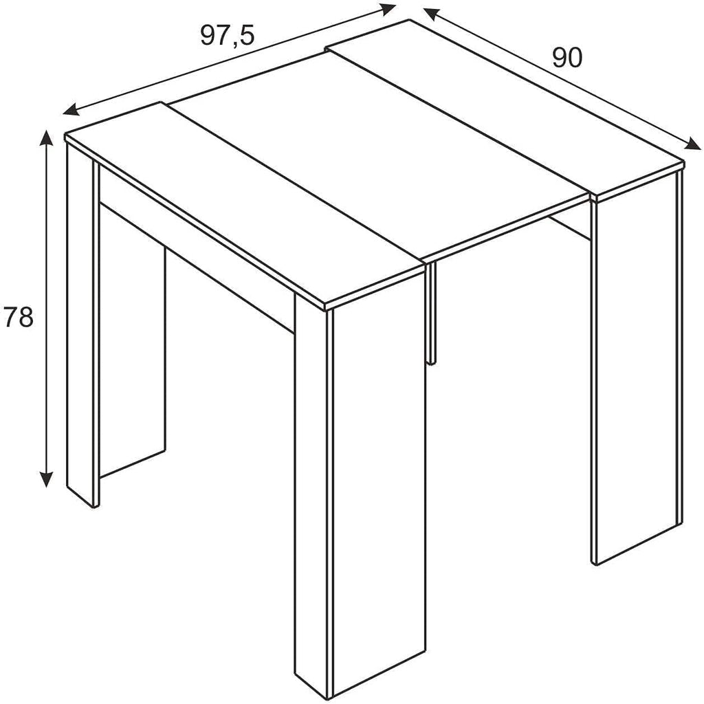 Mobelcenter - Mesa de Comedor Consola Extensible, Mesa para Salón recibidor o Cocina, Mesa Fuelle Extensible, Color Cemento (1127)