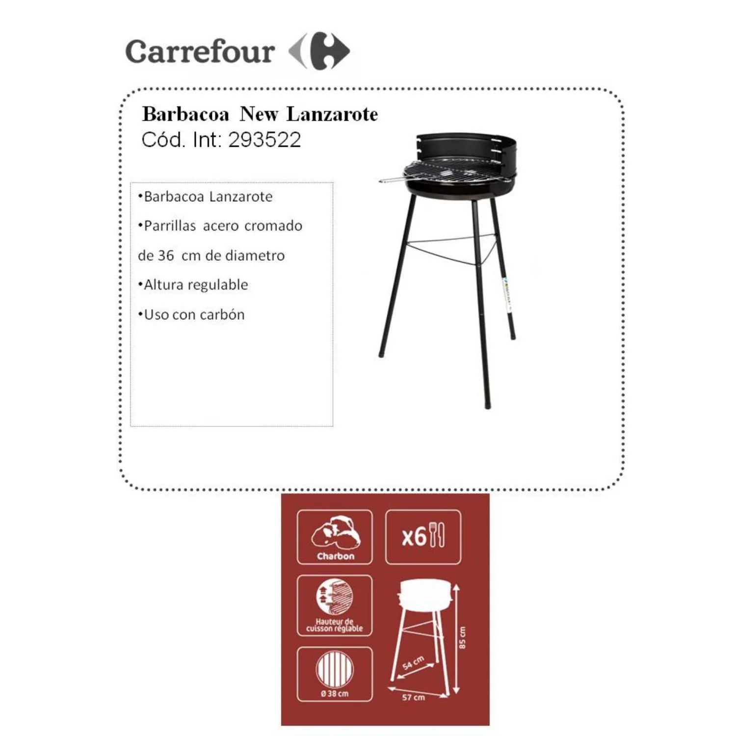 Barbacoa New Lanzarote 38 cm