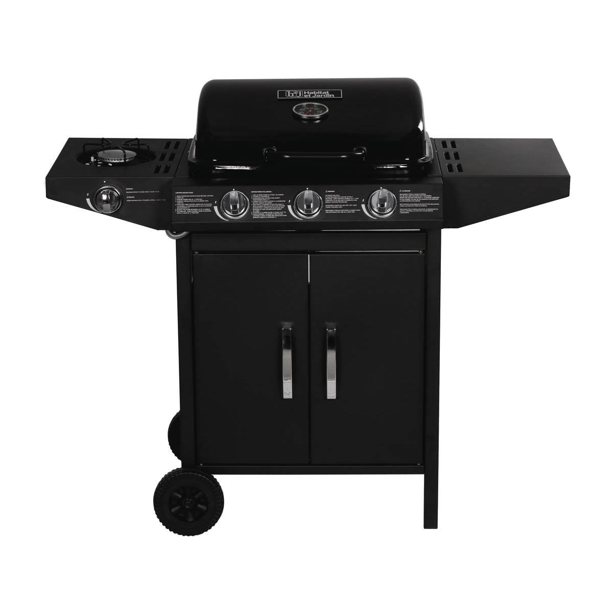 Barbacoa A Gas  "festa 4" - 4 Quemadores (1 Lateral) - 10.5kw - Negro