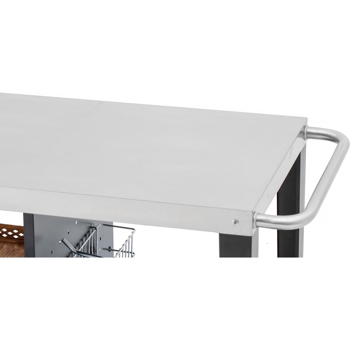 Carro De Servicio Para Barbacoa "gelia" 117 X 59 Cm - Acero Inoxidable - Negro