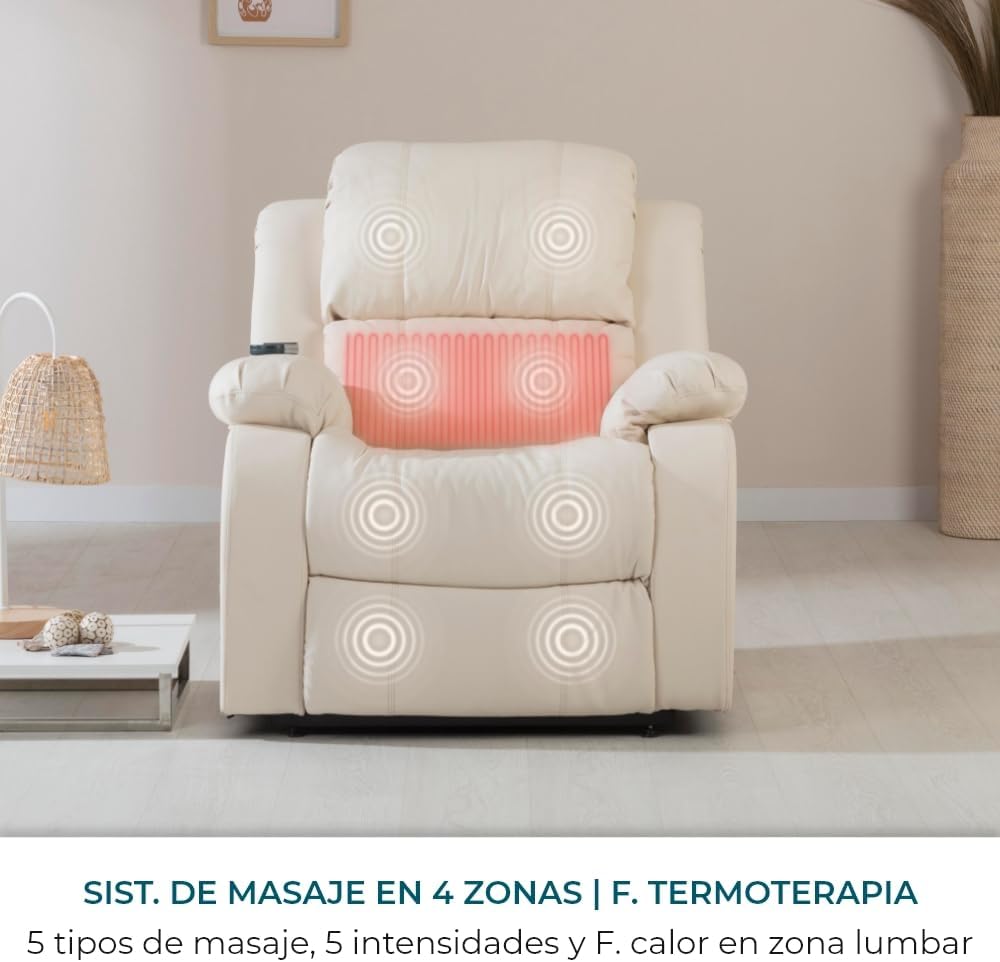 Don Descanso – rozkładany fotel masujący Trevi Black z podgrzewaniem, odchyleniem do 160°, 8 cichymi silnikami, podgrzewaniem odcinka lędźwiowego, 4-strefowym systemem masażu i wykończeniem z odpornej na pęknięcia skóry poliuretanowej [w zestawie pilot]
