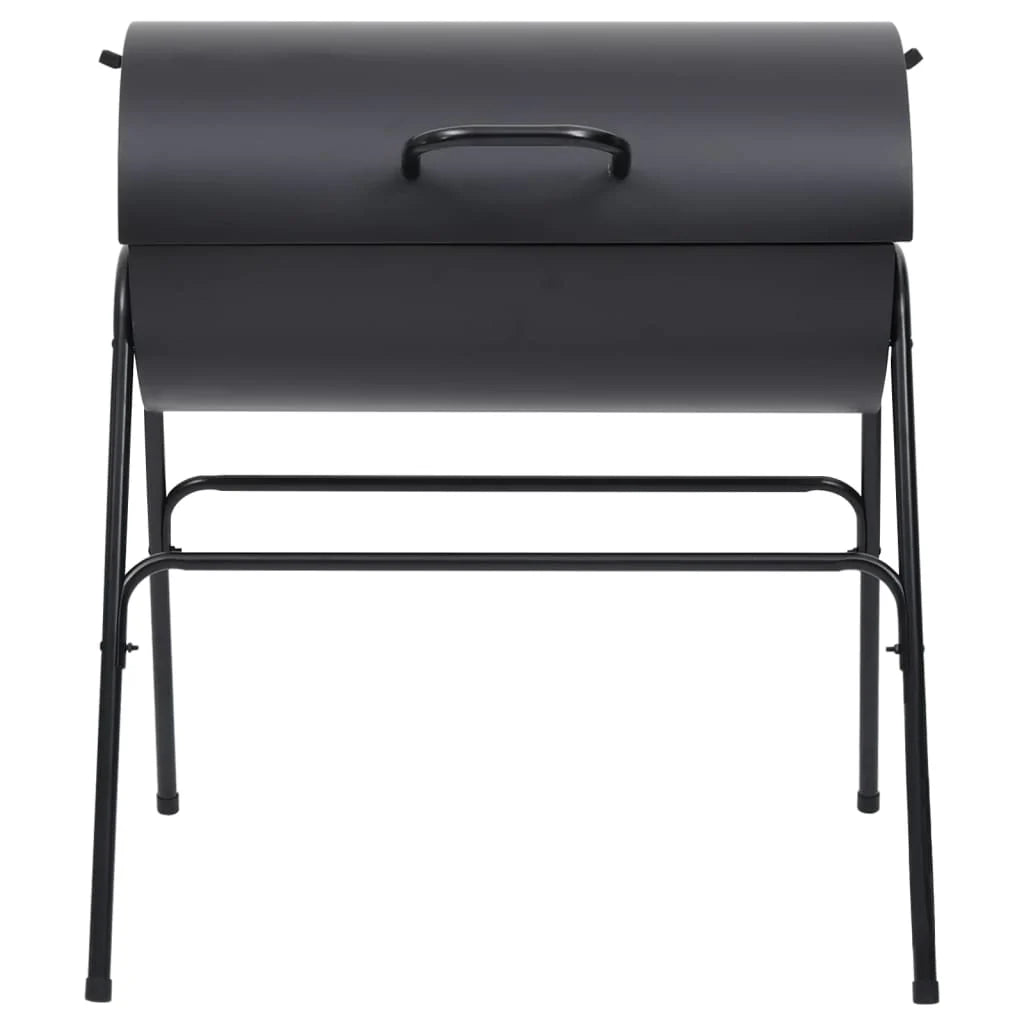 2025 grill with 2 black grates – portable steel grill measuring 80x95x90 cm