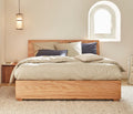 Solid wooden bed LUCA with storage