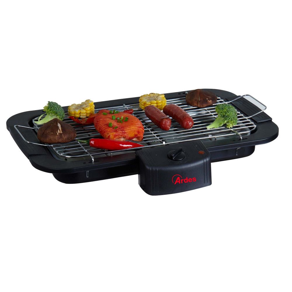 Ardes Ar1b01 Barbacoa Y Parrilla Al Aire Libre 2200 W Eléctrico Mesa Negro, Cromo