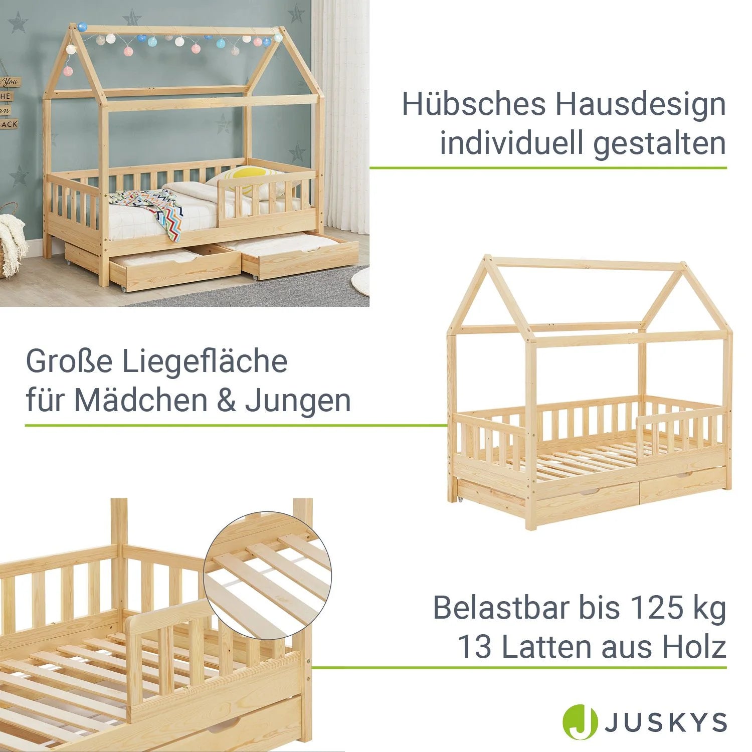 2026 Cama infantil Marli 90 x 200 cm con cajones de almacenamiento
