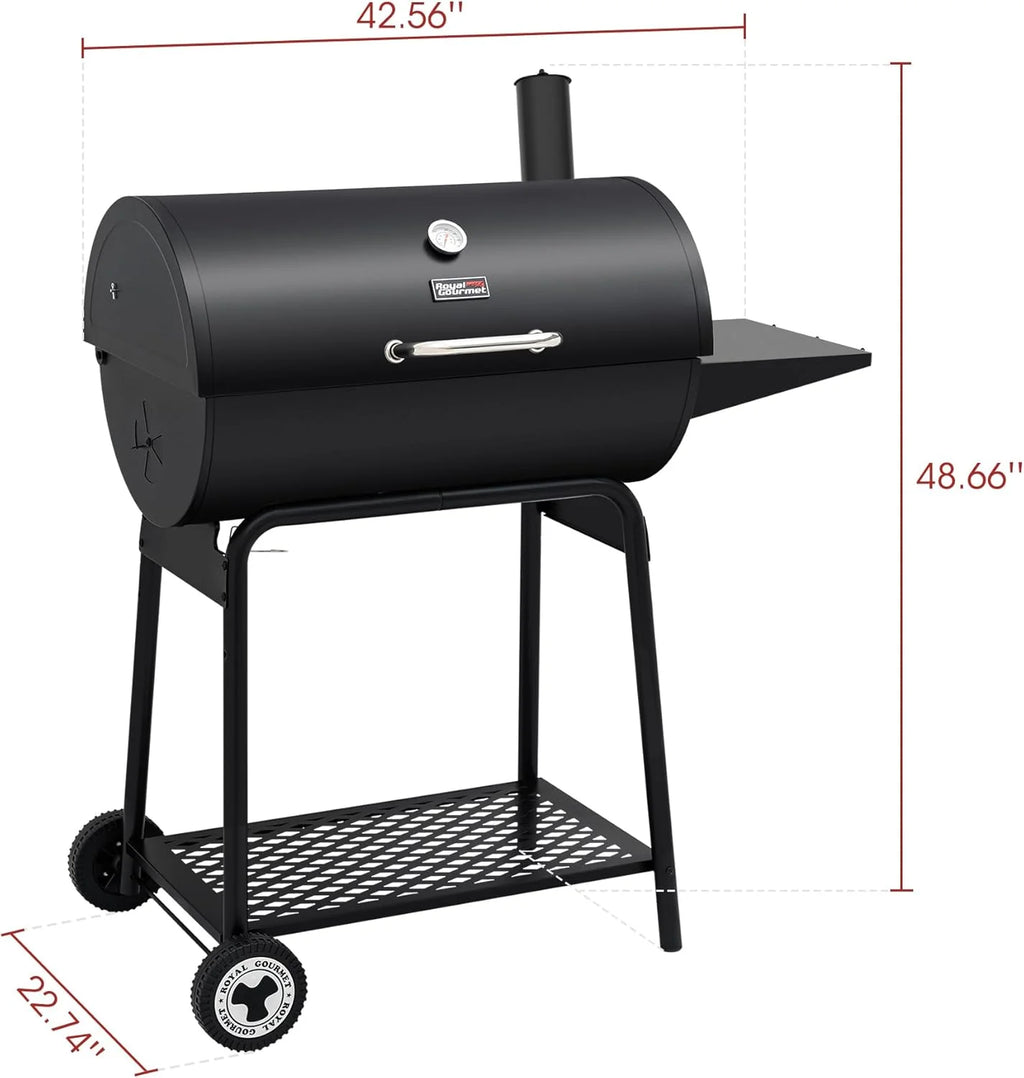 2026 Parrilla de carbón Royal Gourmet CC1830 de 30 pulgadas con mesa lateral, barbacoa exterior con 627 pulgadas cuadradas de espacio de cocción para jardín, terraza y fiestas, color negro