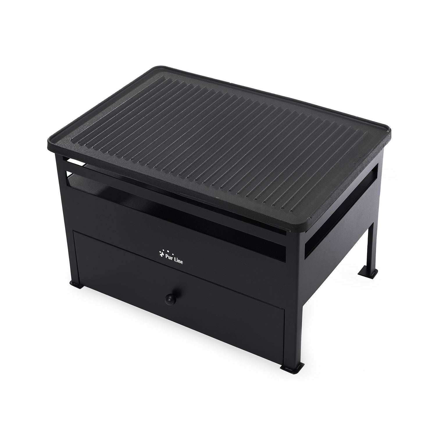 1.5L Ethanol Grill, Red Steel, and Rectangular Cast Iron Griddle