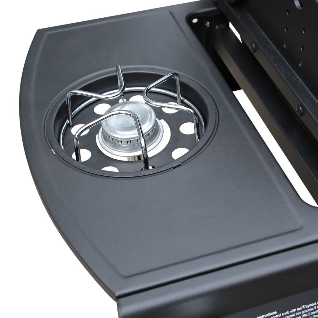 Barbacoa Grill De Gas 4+1 Quemadores Negra Vidaxl