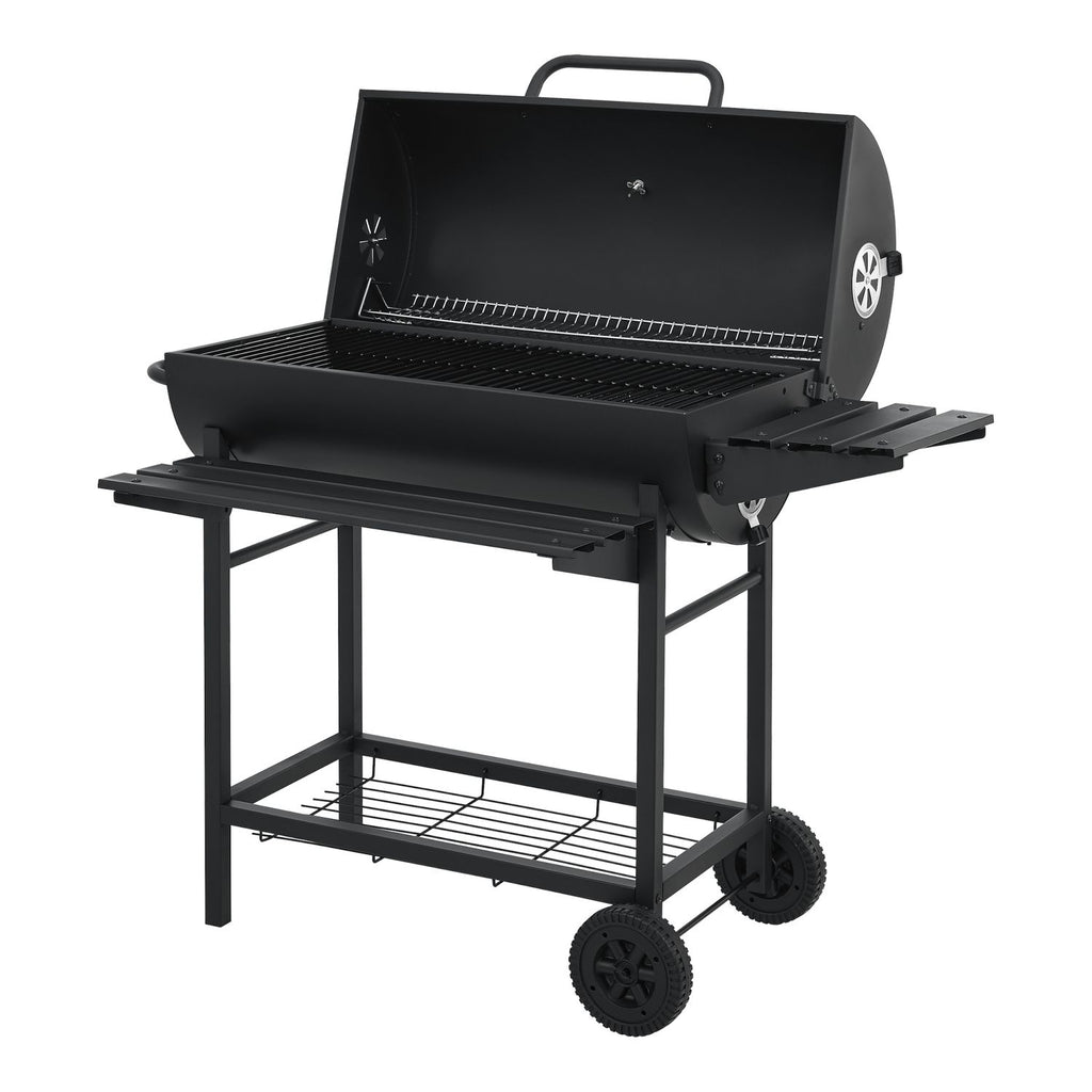 Armento Charcoal Grill with 2 Wheels, Thermometer, Steel – Black [casa.pro]