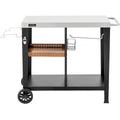 Carro De Servicio Para Barbacoa "gelia" 117 X 59 Cm - Acero Inoxidable - Negro