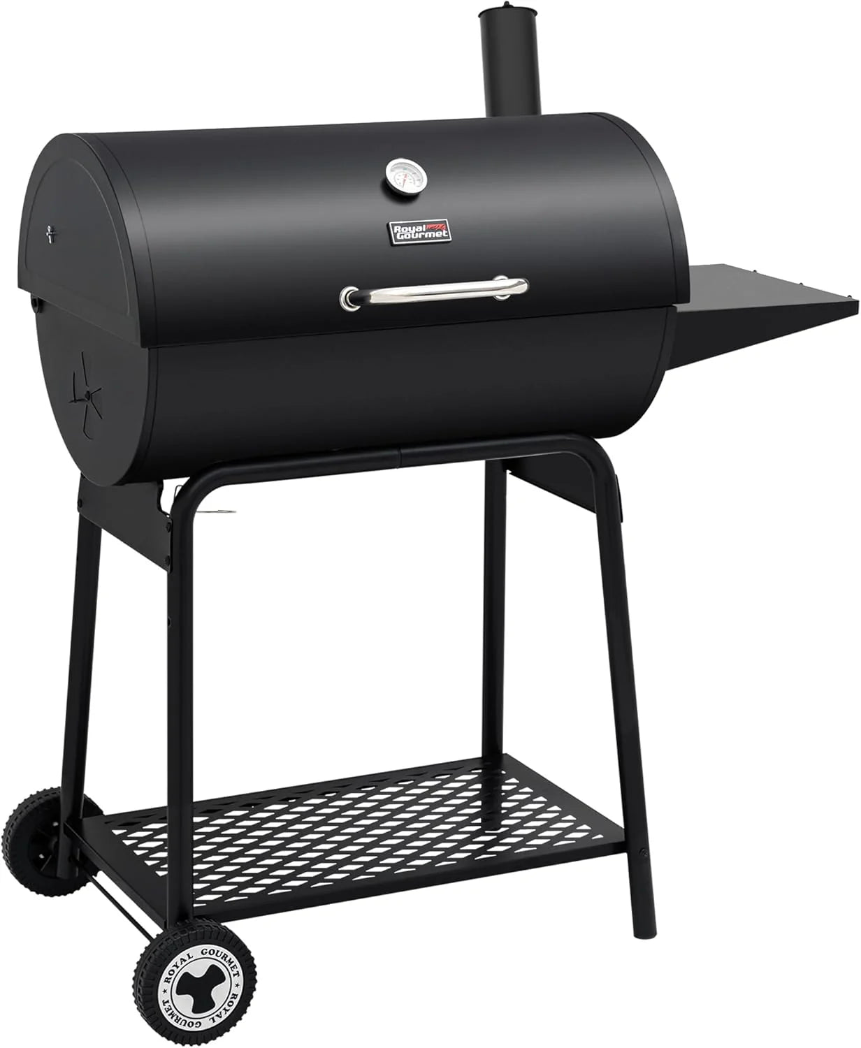 2026 Parrilla de carbón Royal Gourmet CC1830 de 30 pulgadas con mesa lateral, barbacoa exterior con 627 pulgadas cuadradas de espacio de cocción para jardín, terraza y fiestas, color negro