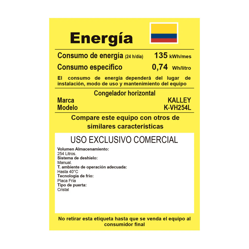 2026 Congelador Blanco 125,5x89 cm de 254 Litros con Dos Compartimientos