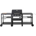 Gas grill for outdoor cooking - 12 kW - 4 burners - black