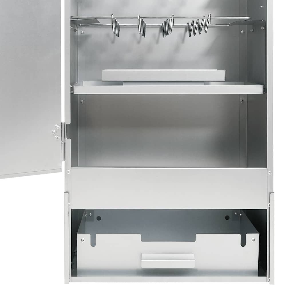 VidaXL Galvanized Steel BBQ Smoker with Table