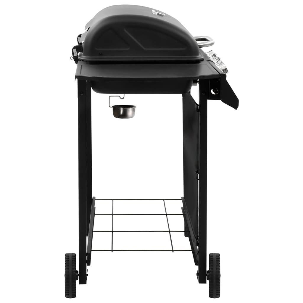 Grill gazowy Vidaxl z 4 palnikami, czarny
