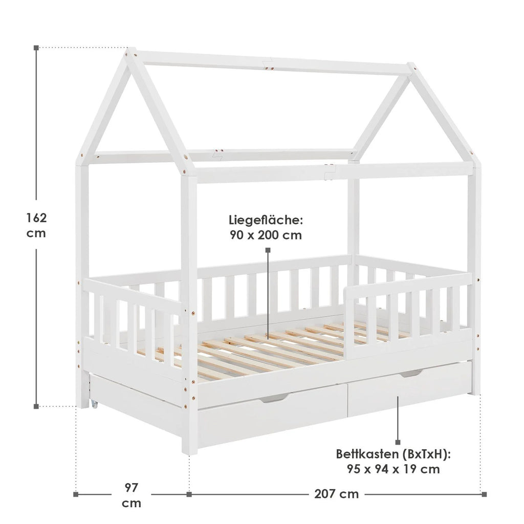 2026 Cama infantil Marli 90 x 200 cm con cajones de almacenamiento