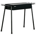 Outsunny grill węglowy, stal nierdzewna, metal, 77x30x70 cm, czarny