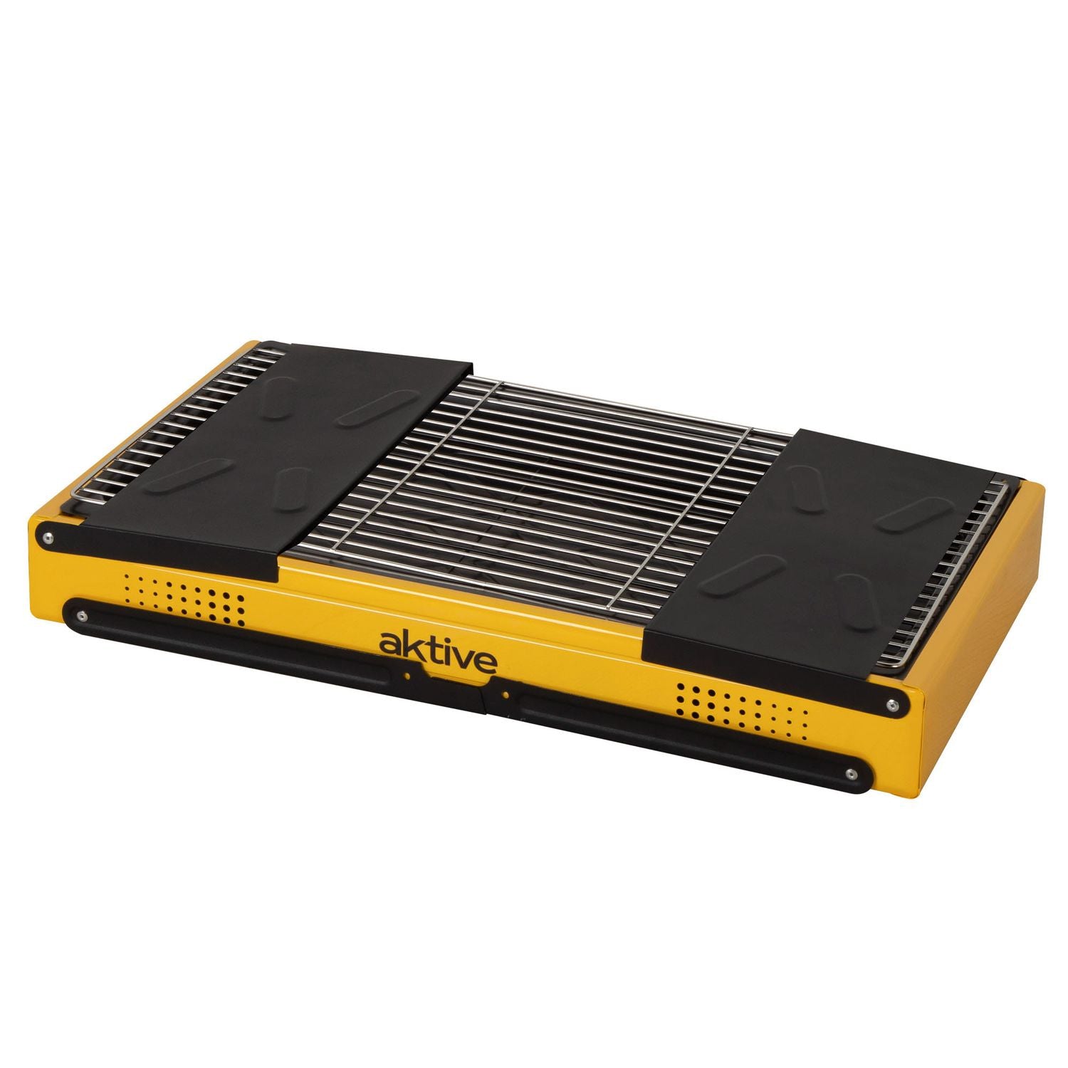89x33x33 cm folding charcoal barbecue, enamelled steel, folding side trays and stainless steel grid - Active