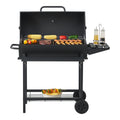 Armento Charcoal Grill with 2 Wheels, Thermometer, Steel – Black [casa.pro]