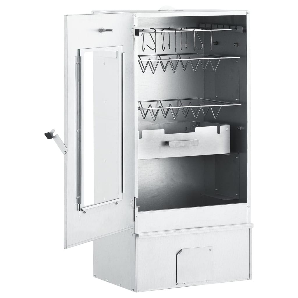 Horno Ahumador De Barbacoa Con Mesa Acero Galvanizado Vidaxl