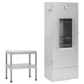 Horno Ahumador De Barbacoa Con Mesa Acero Galvanizado Vidaxl