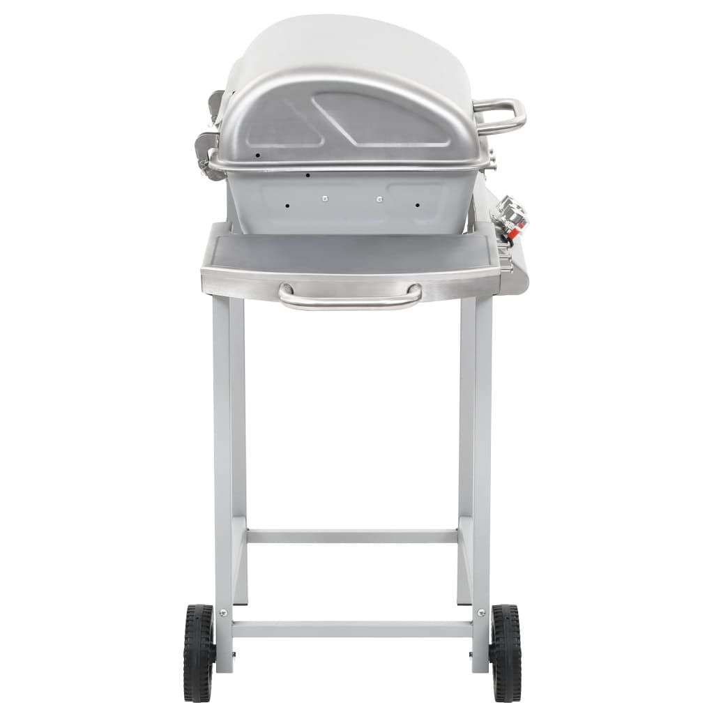 VidaXL Przenośny grill gazowy z 2 strefami, stal nierdzewna, srebrny