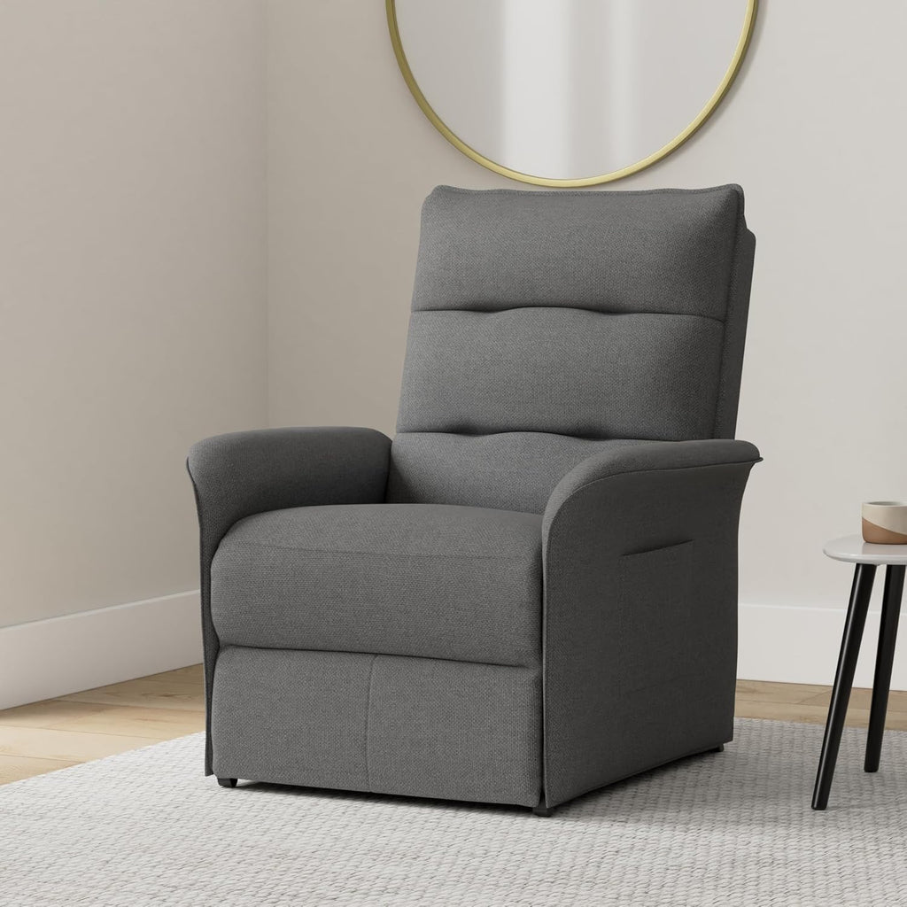 FLEXISPOT Sillón de Relax Eléctrico con Respaldo Ajustable, Reclinable de 105° a 155°, Sillon Reclinable, Sofá Relax Ergonómico Sillón para Dormitorio, Salón y Cine en casa (Gris Oscuro)