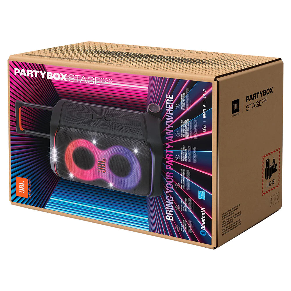 2026 JBL PartyBox Stage 320 Altavoz Bluetooth portátil para fiestas – Negro