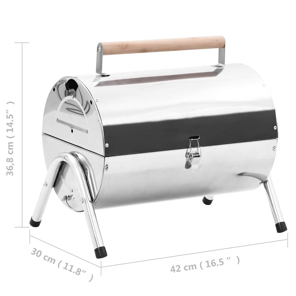 vidaxl podwójny grill węglowy stołowy ze stali nierdzewnej